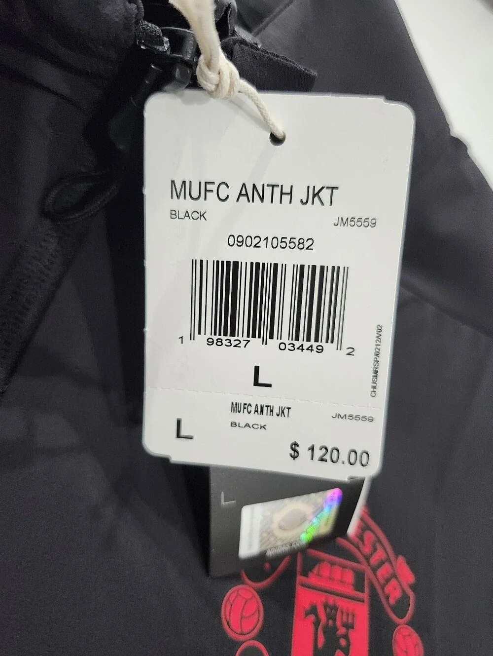 Adidas Manchester United ZNE Anthem N/A Full-Zip Jacket Men's Size Large JM5559